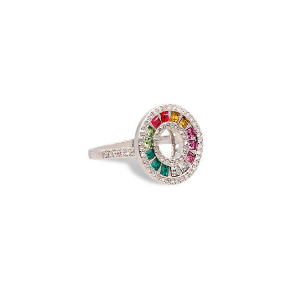 Anello Rainbow Baguette Silver