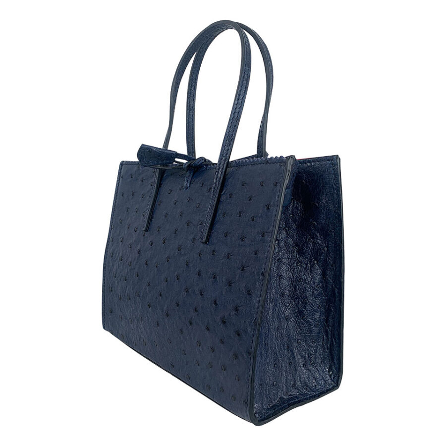 Borsa Alba Vero Struzzo Blue Navy - immagine 2