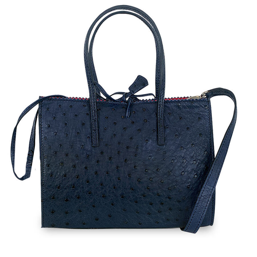 Borsa Alba Vero Struzzo Blue Navy - immagine 3
