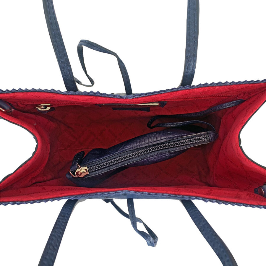 Borsa Alba Vero Struzzo Blue Navy - immagine 4