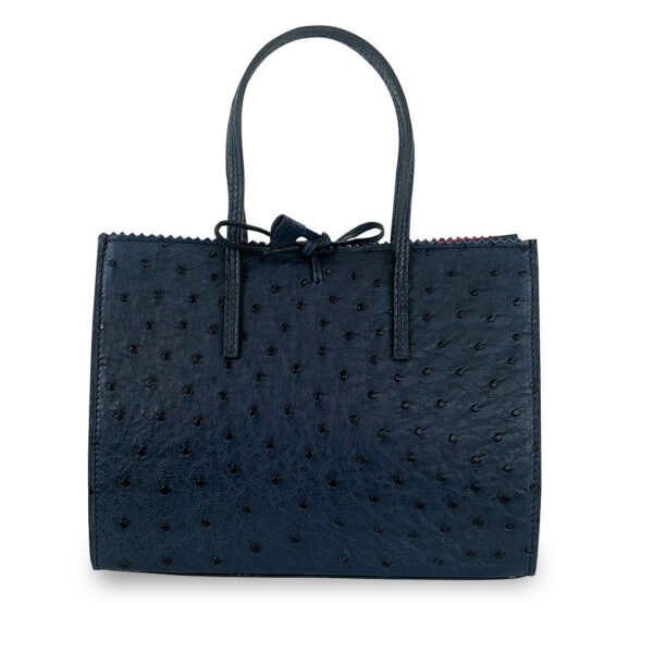 Borsa Alba Vero Struzzo Blue Navy