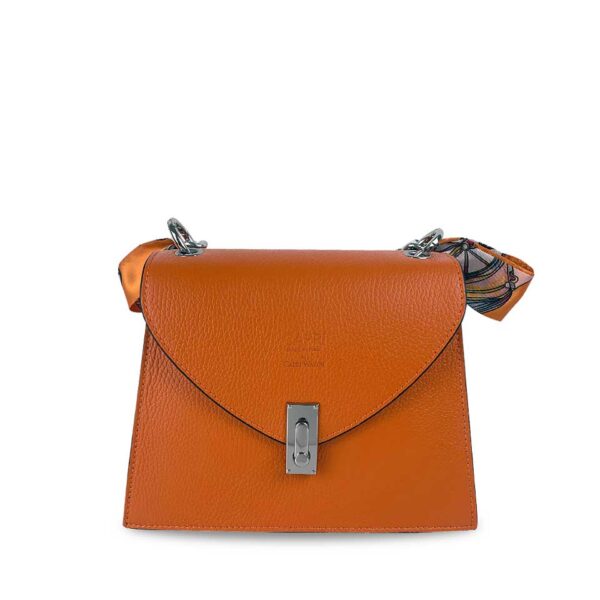 Borsa Arancione con catena e foulard