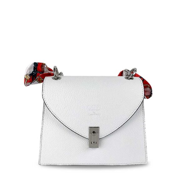 Borsa Bianca con catena e foulard