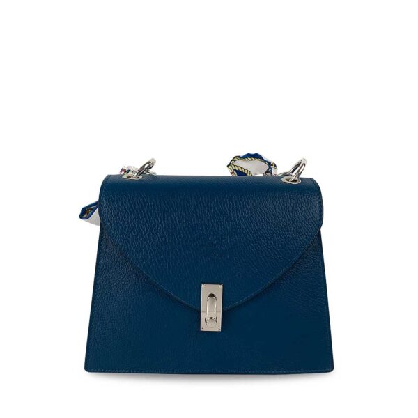 Borsa Blue Navy con catena e foulard