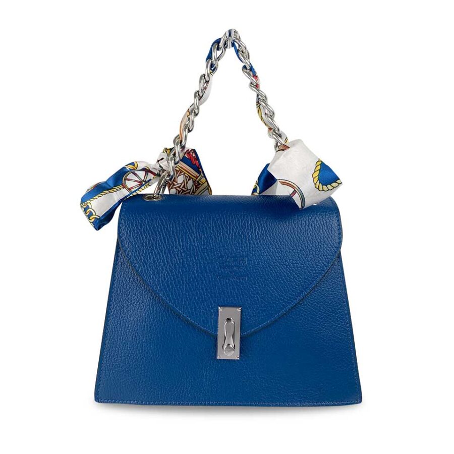 Borsa Blue Royal con catena e foulard - immagine 2