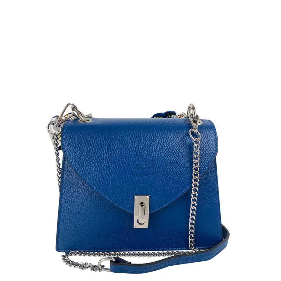 Borsa Blue Royal con catena e foulard - immagine 3