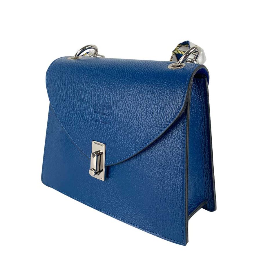 Borsa Blue Royal con catena e foulard - immagine 4