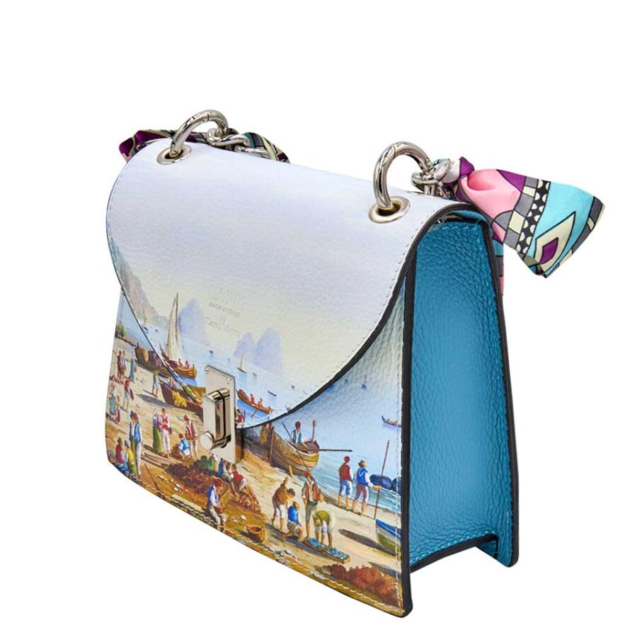 Borsa Foulard Gouache Blue Baby - immagine 2