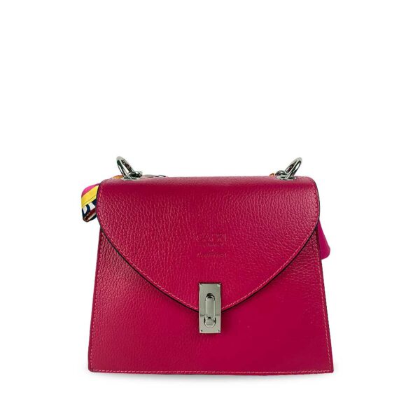 Borsa Fucsia con catena e foulard