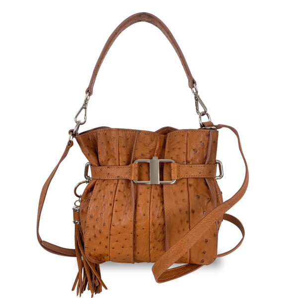 Borsa Marta Vero Struzzo Beige