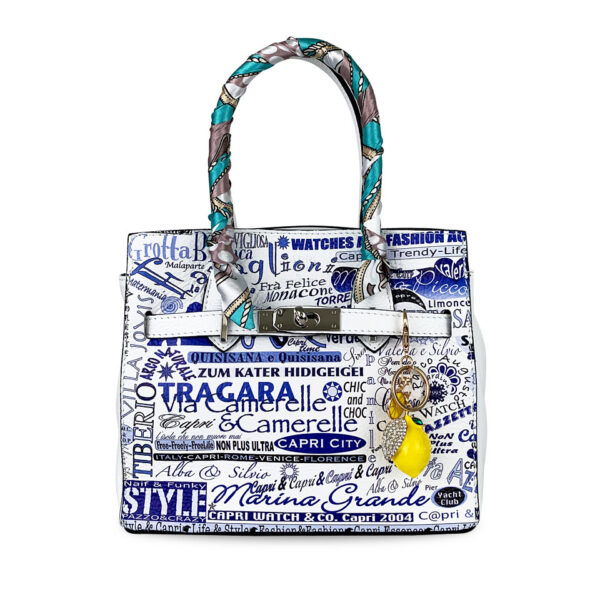 Borsa Paris Media 24 Graffiti Blue Royal