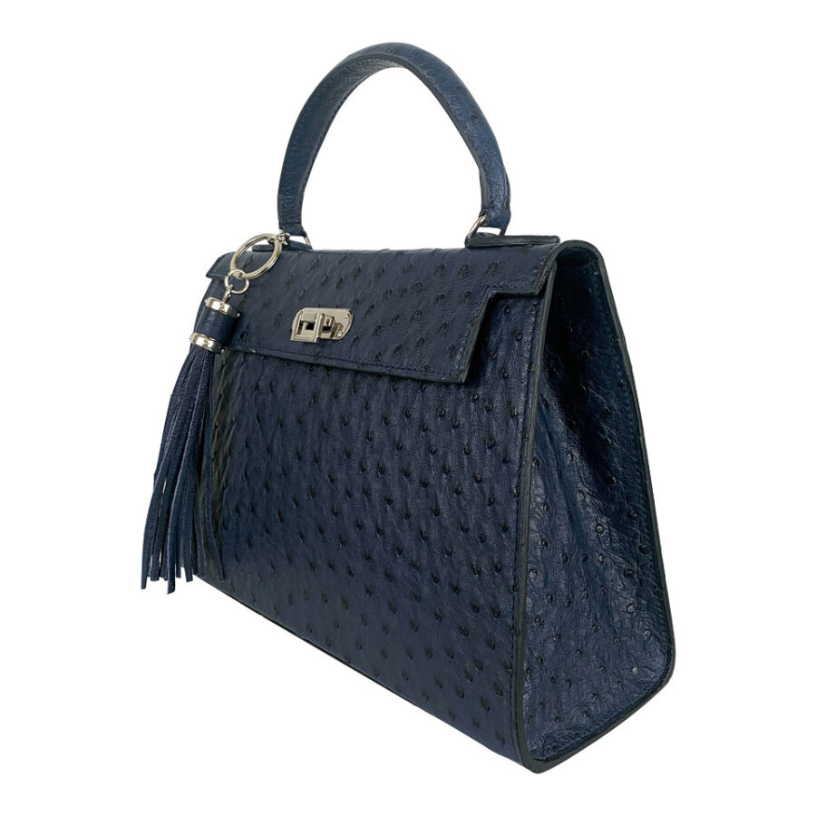 Borsa Rosetta Large 29 Vero Struzzo Blue Navy - immagine 2