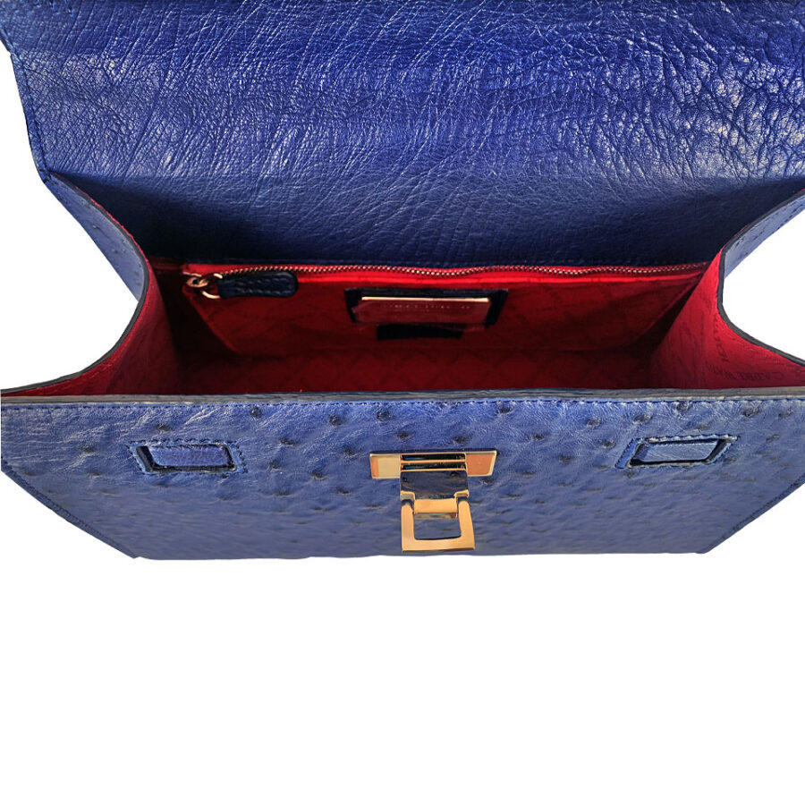 Borsa Rosetta Large 29 Vero Struzzo Blue Navy - immagine 4