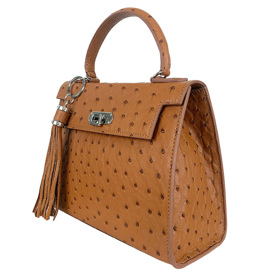 Borsa Rosetta Media 26 Vero Struzzo Beige - immagine 2