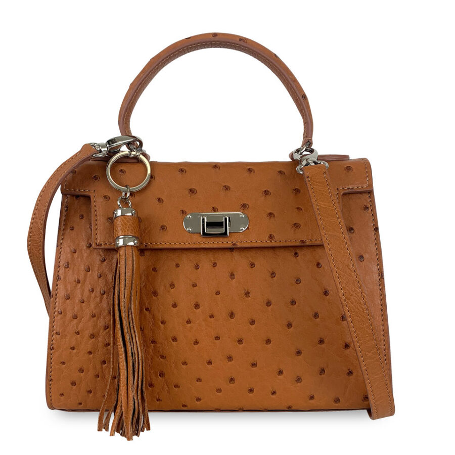 Borsa Rosetta Media 26 Vero Struzzo Beige - immagine 3