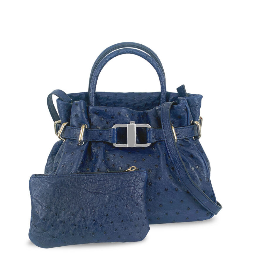 Borsa Sonia 26 Vero Struzzo Blue Navy - immagine 3
