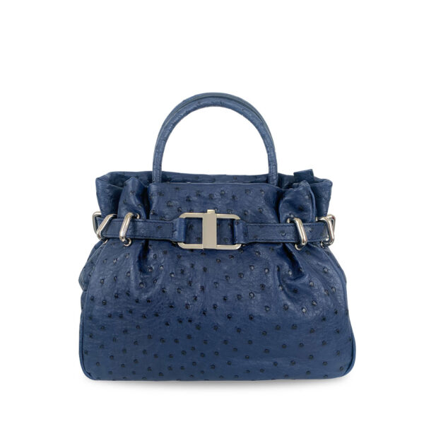 Borsa Sonia 26 Vero Struzzo Blue Navy