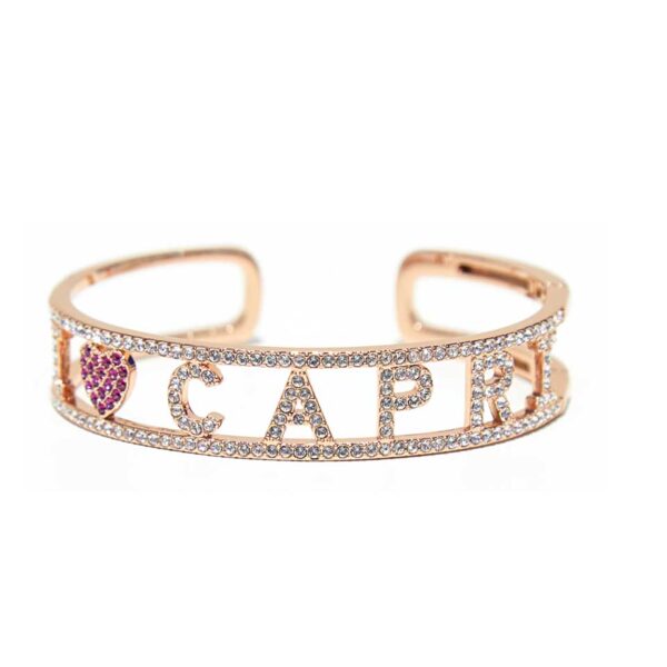 Bracciale "I Heart Capri" color oro rosa.