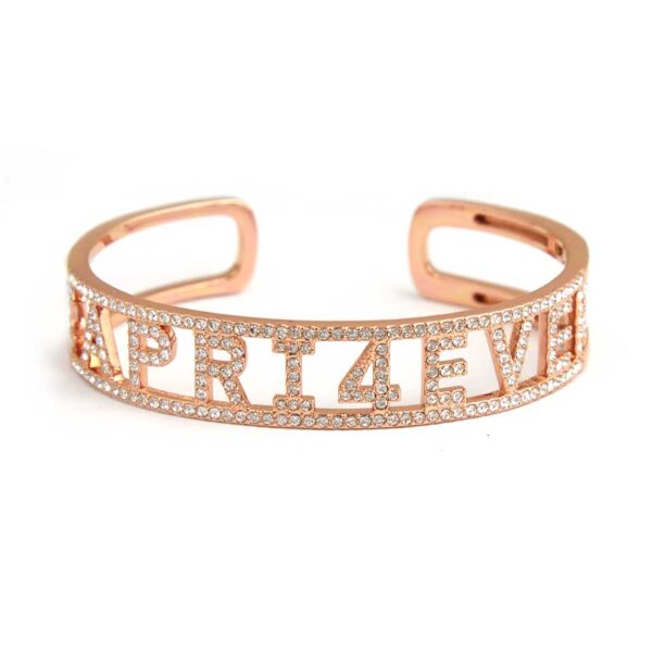 Brass and Swarovski Capri 4Ever Bangle Rose Gold