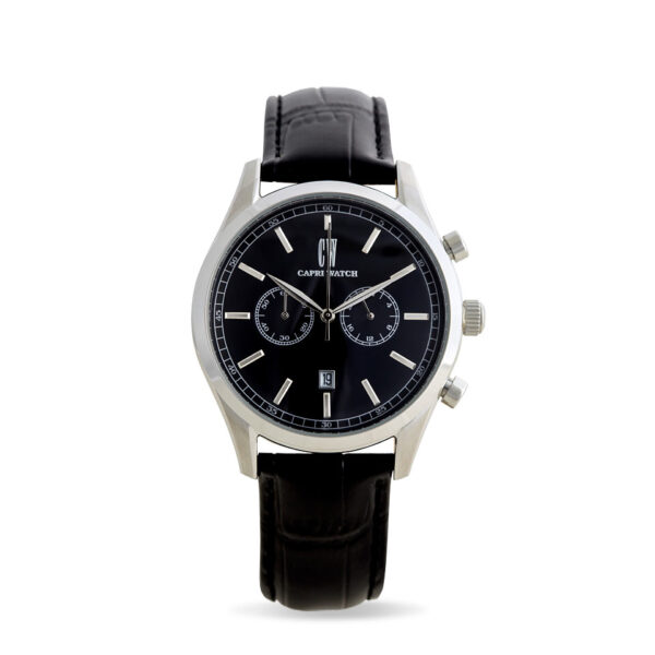 Chrono Sunray Black Silver Leather