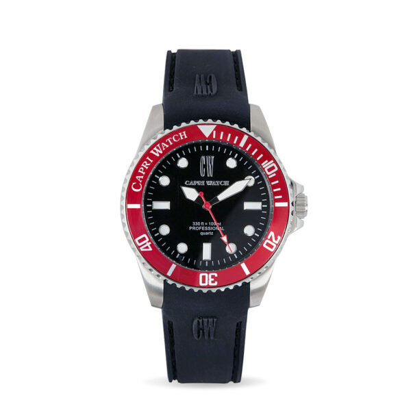 New Sub Black - Red Silicone Strap