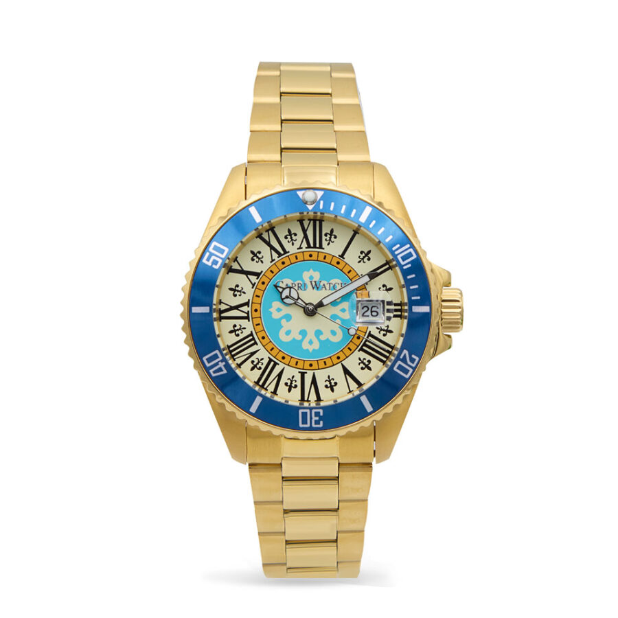 OROLOGIO SUB CAPRI FIRST 40MM GOLD BLUE
