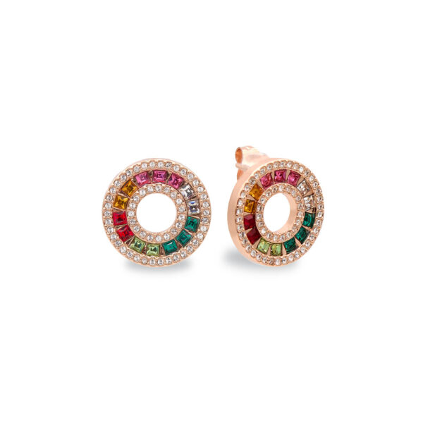 Orecchini Rainbow Baguette Rose Gold
