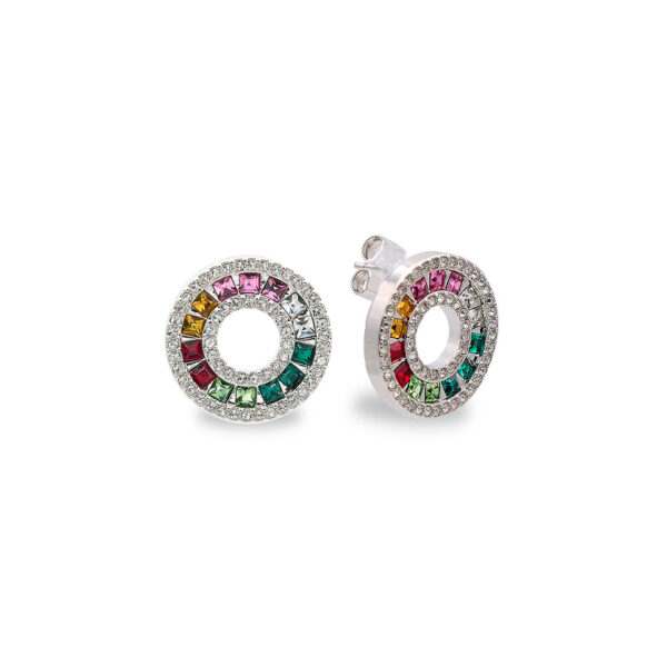 Orecchini Rainbow Baguette Silver