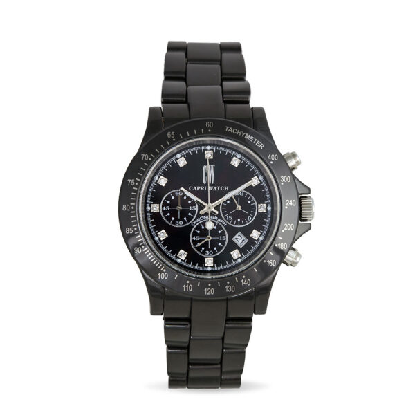 Orologio Ceramic Black with Stones