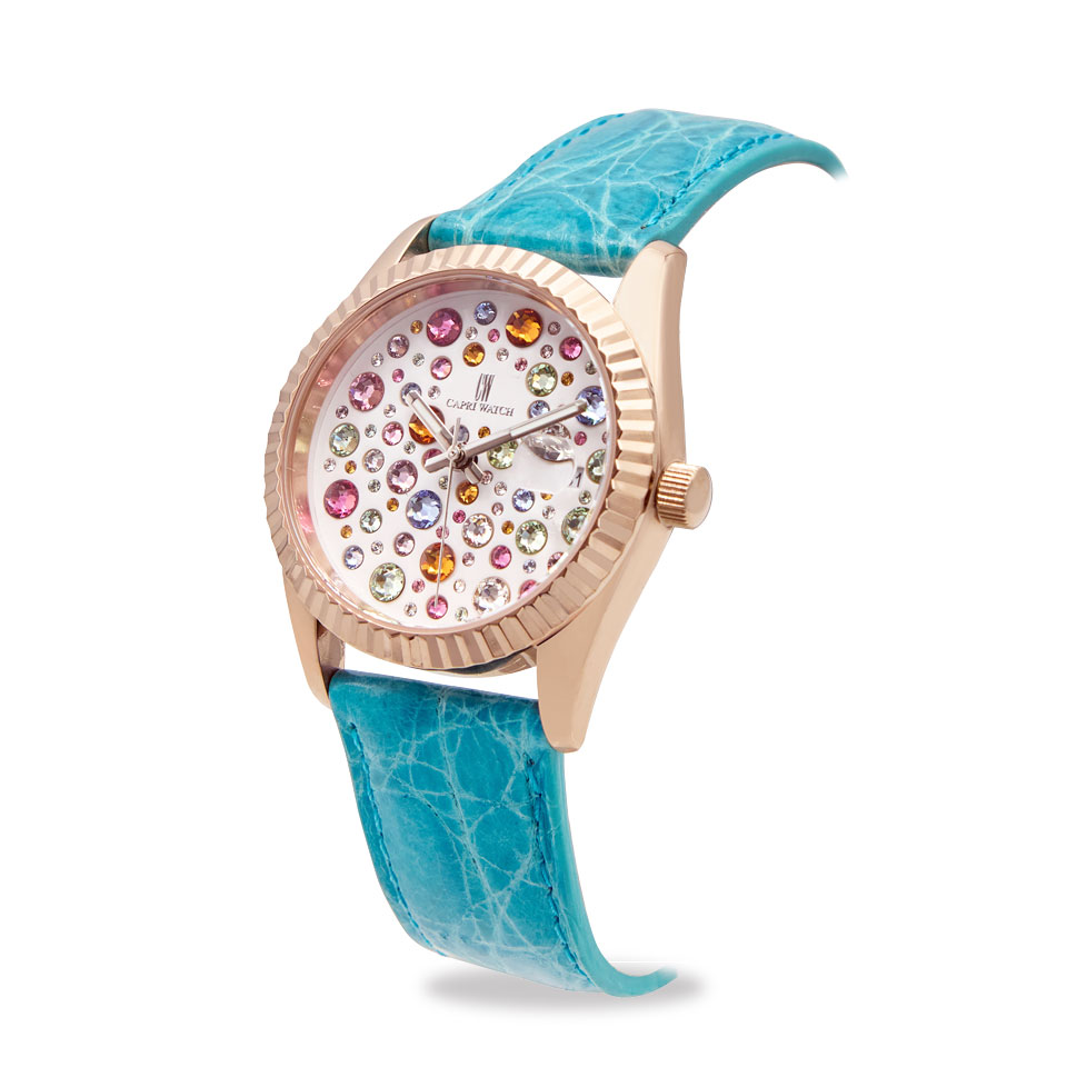 Orologio Eternity 36 Rose' Multijoy Crocodile Blue Light - immagine 2