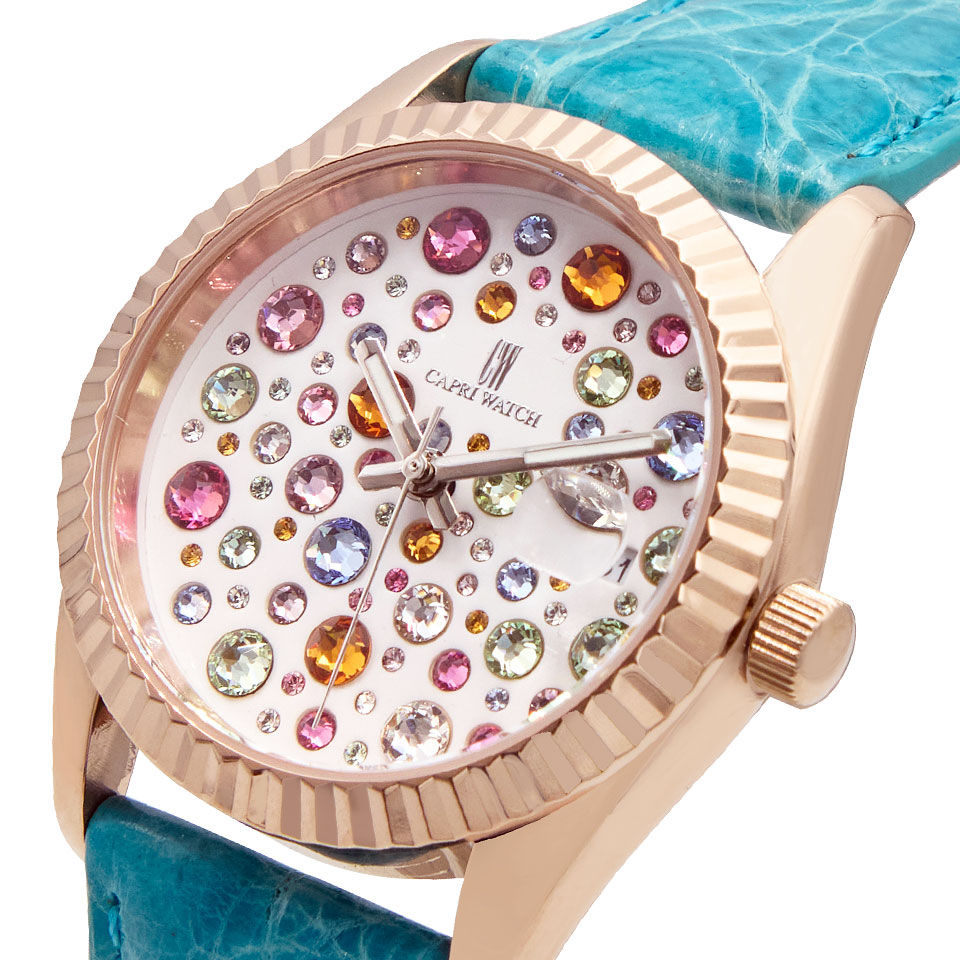 Orologio Eternity 36 Rose' Multijoy Crocodile Blue Light - immagine 3