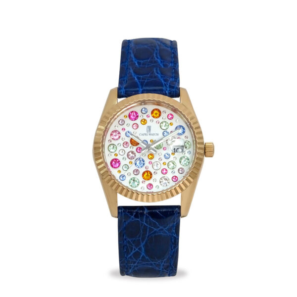 Orologio Eternity 36 Rose' Multijoy Crocodile Blue Navy