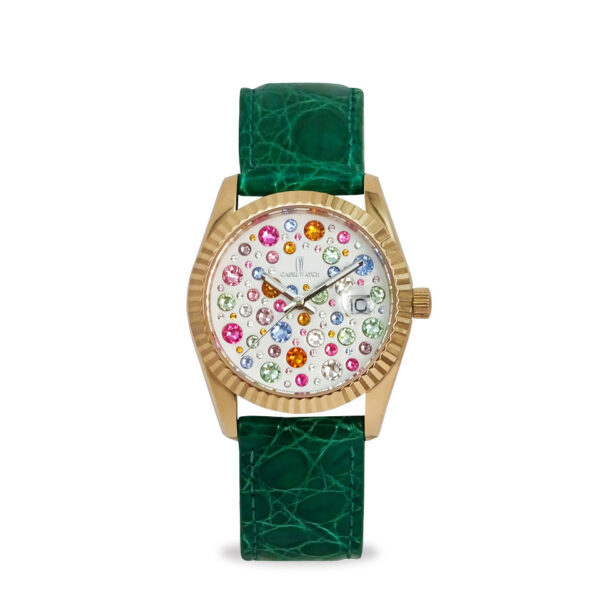 Orologio Eternity 36 Rose' Multijoy Crocodile Green