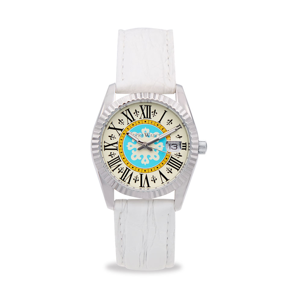 Capri Watch Orologio Eternity First 36 White Crocodile