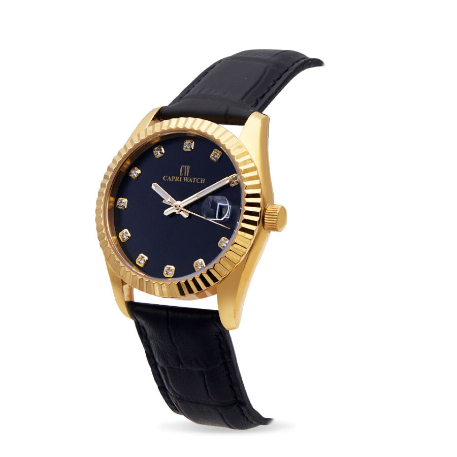 Orologio Eternity 36 Gold Black Leather - immagine 2
