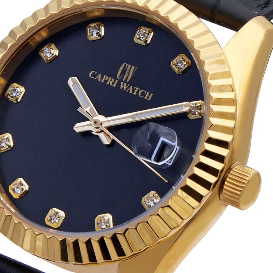 Orologio Eternity 36 Gold Black Leather - immagine 3