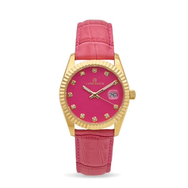Orologio Eternity Gold Fuchsia Leather