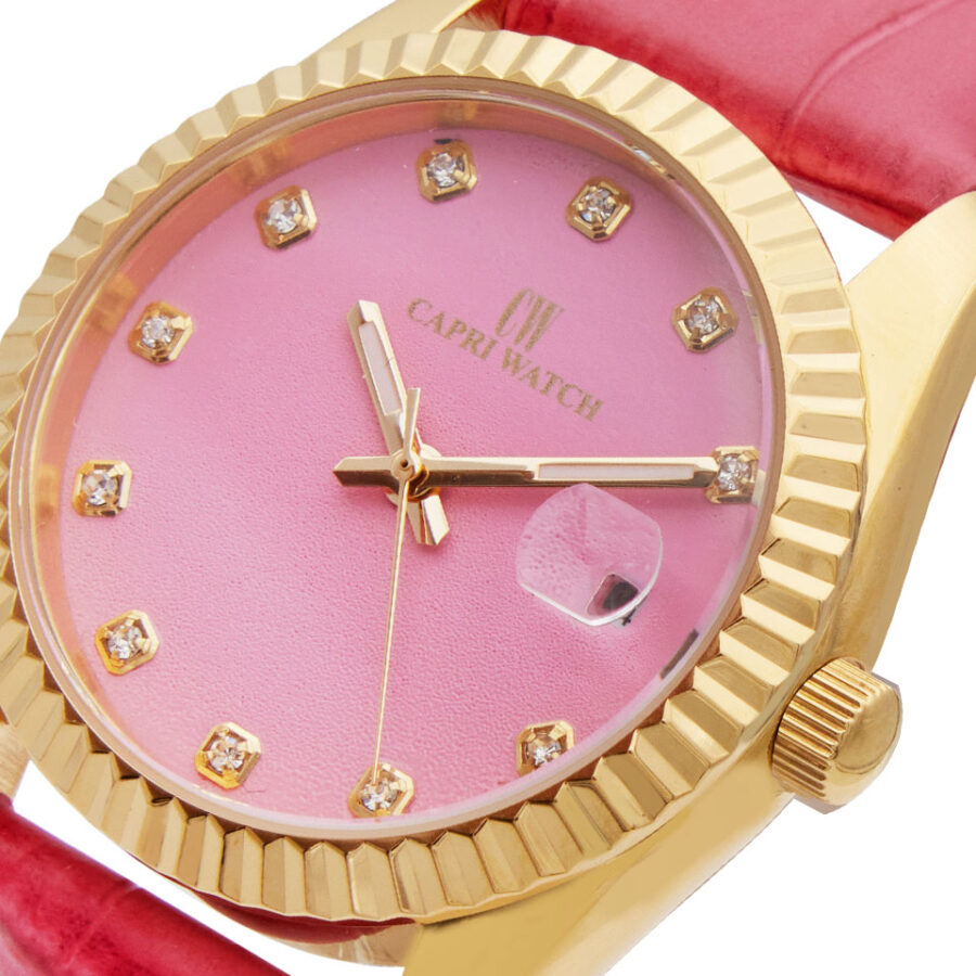 Orologio Eternity 36 Gold Pink Fuchsia Leather - immagine 3