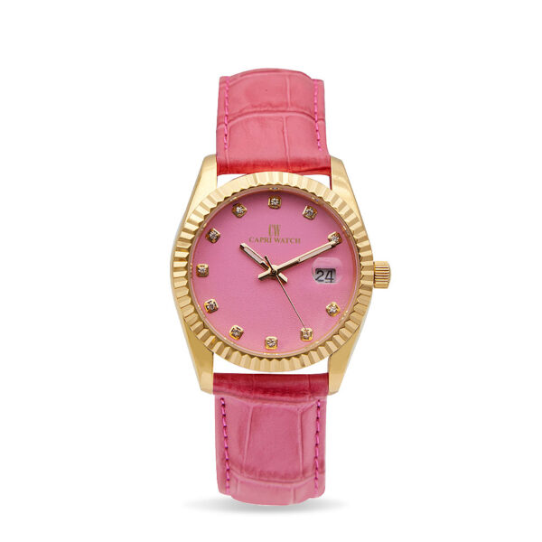 Orologio Eternity Gold Pink Fuxia Leather