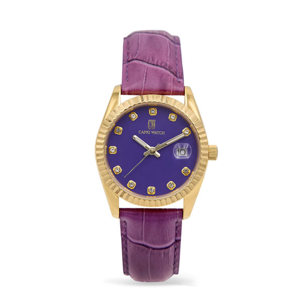 Orologio Eternity Gold Purple Leather