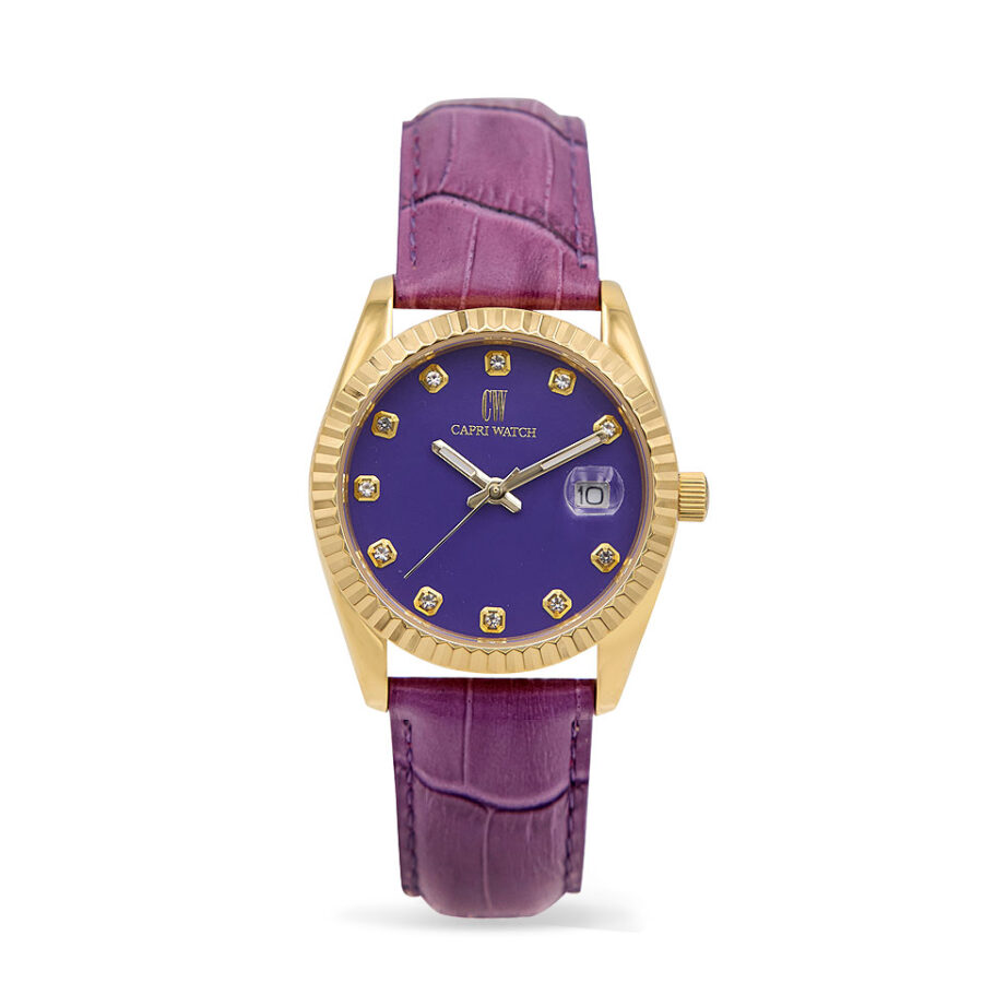Orologio Eternity  Gold Purple Leather