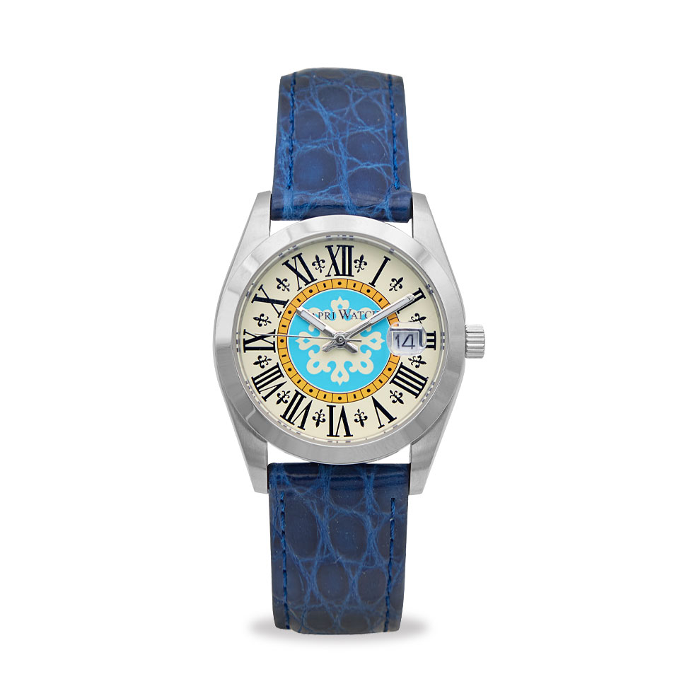 Capri Watch Orologio Glamour First 36 Blue Navy Crocodile