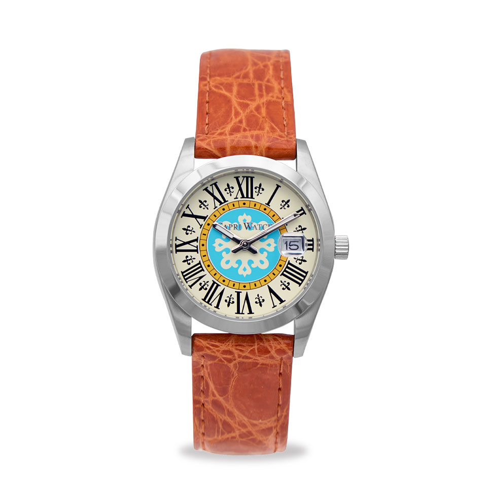 Capri Watch Orologio Glamour First 36 Orange Crocodile