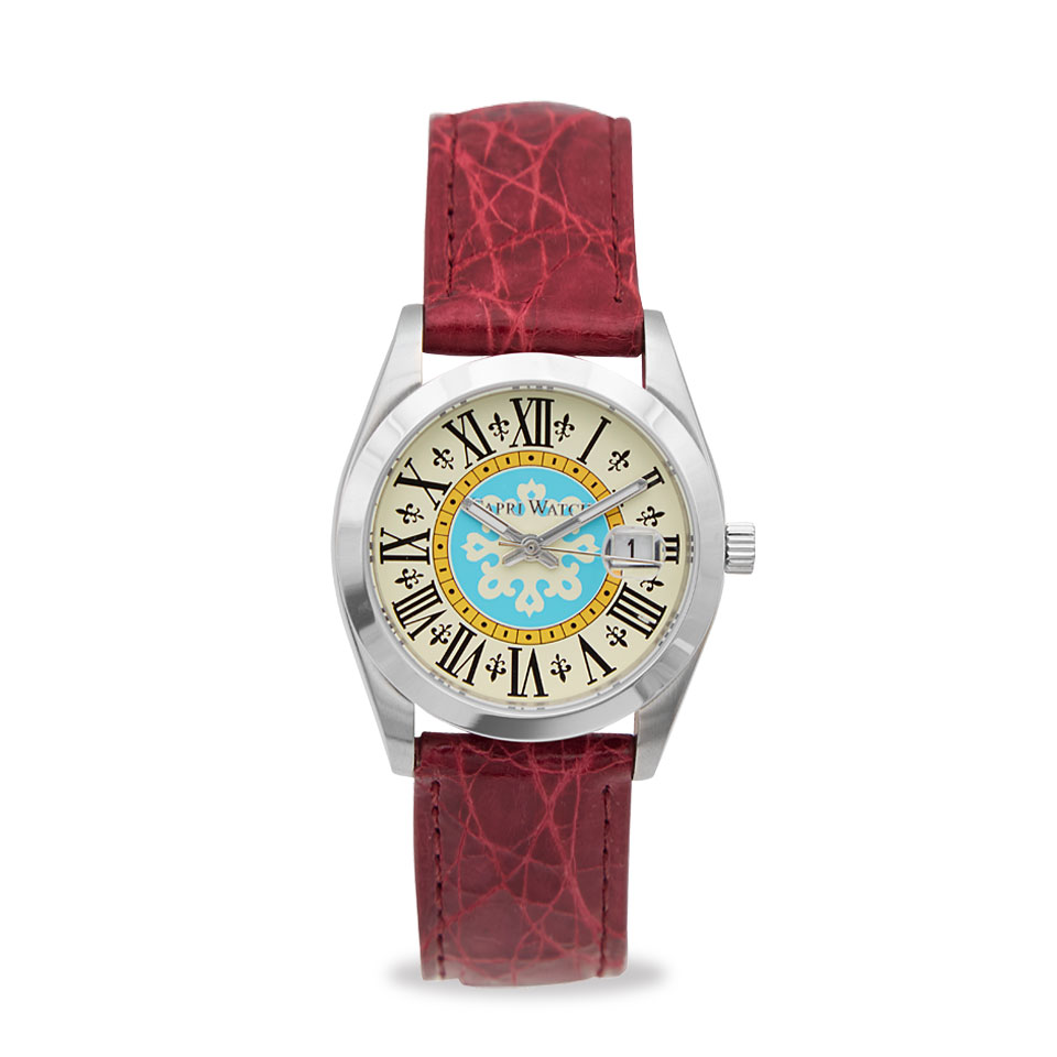 Capri Watch Orologio Glamour First 36 Red Crocodile