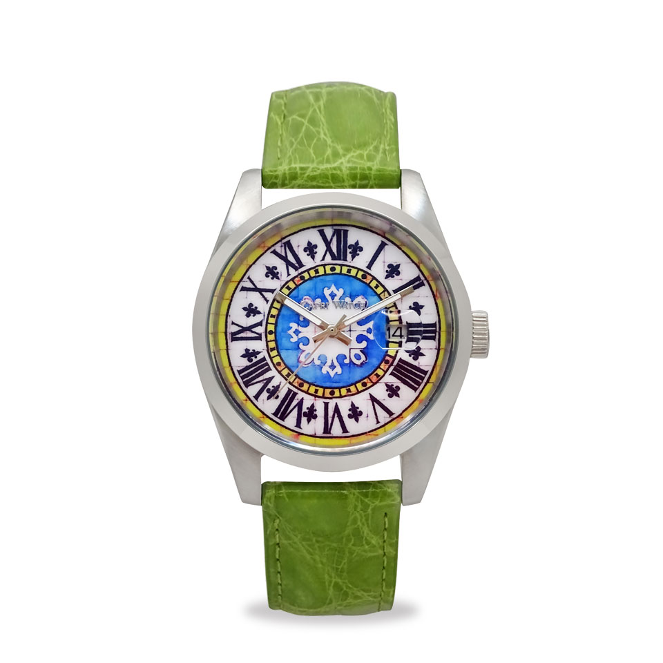 Orologio Glamour First 39 Crocodile Light Green
