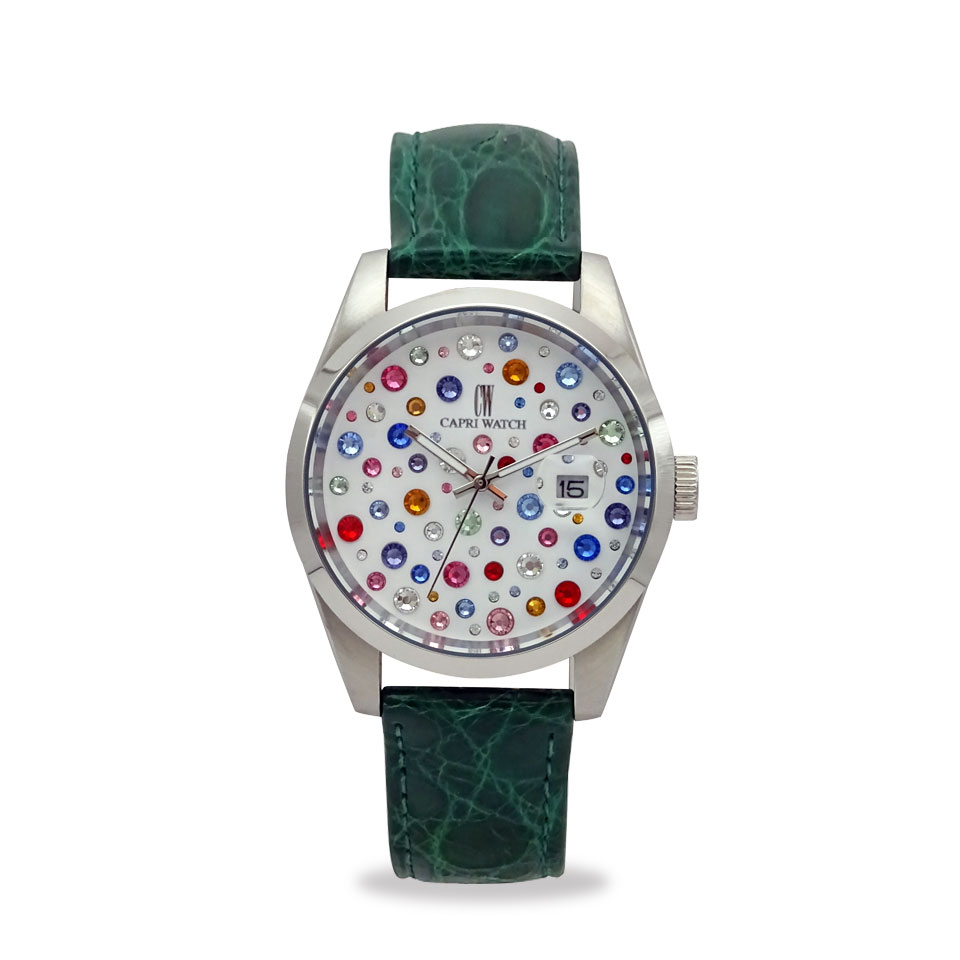 Orologio Glamour Multijoy 39 Crocodile Green