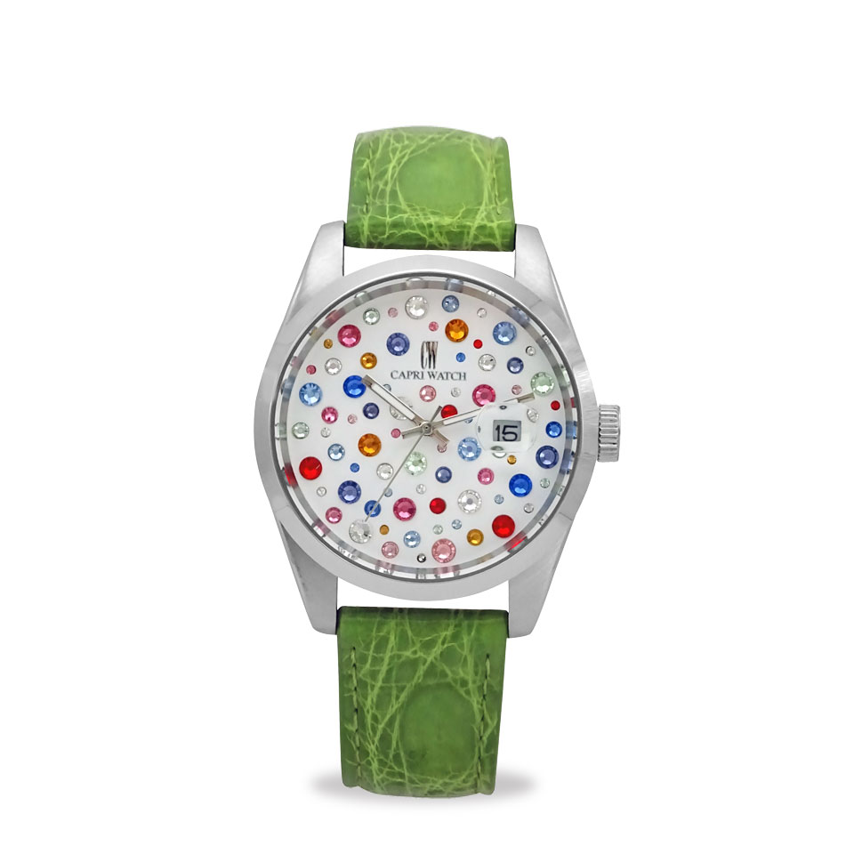 Orologio Glamour Multijoy 39 Crocodile Light Green