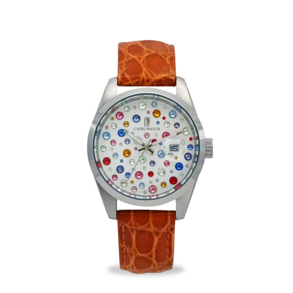 Orologio Glamour Multijoy 39 Crocodile Orange