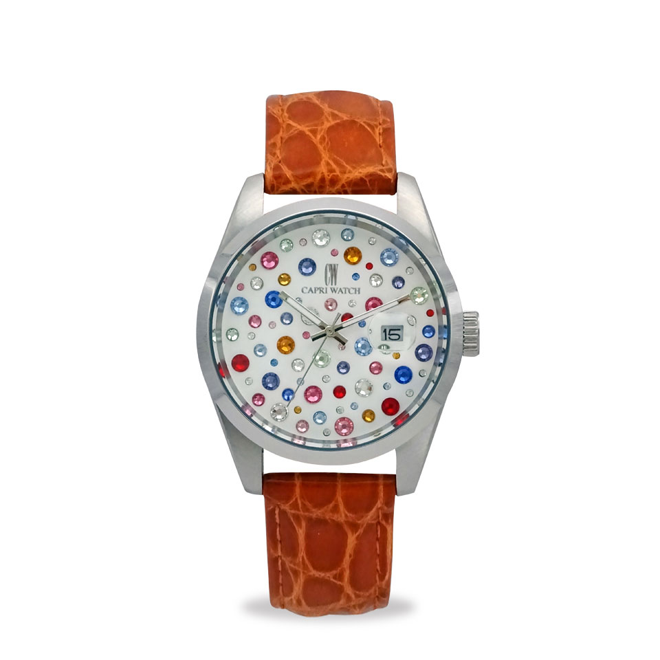 Orologio Glamour Multijoy 39 Crocodile Orange