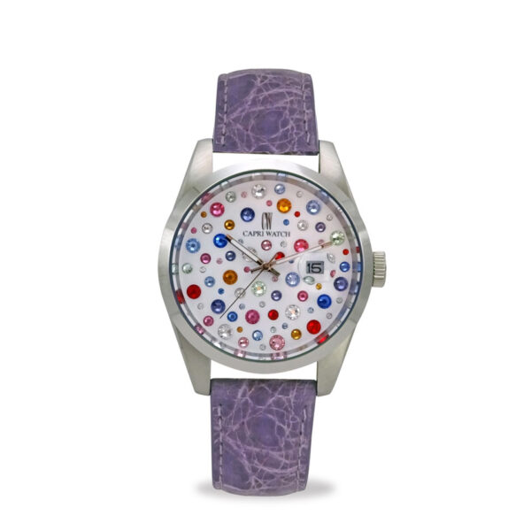 Orologio Glamour Multijoy 39 Crocodile Purple